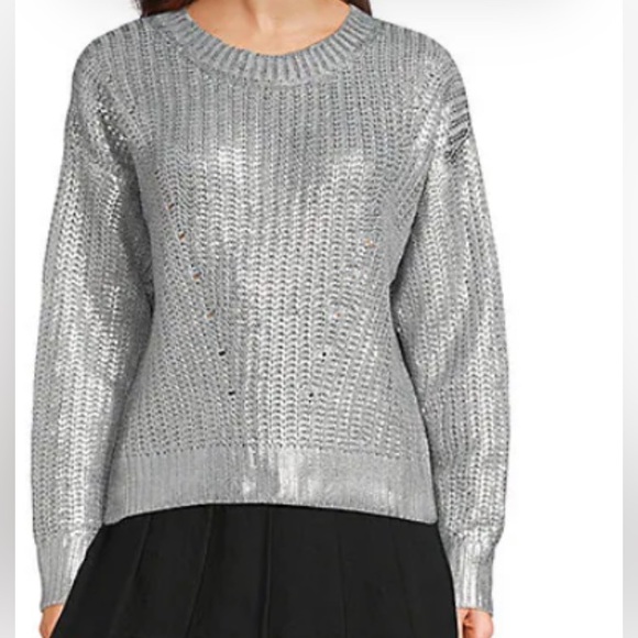 Label Of Graded Goods Sweaters - Elegant Silver Women's Crew Neck Sweater
